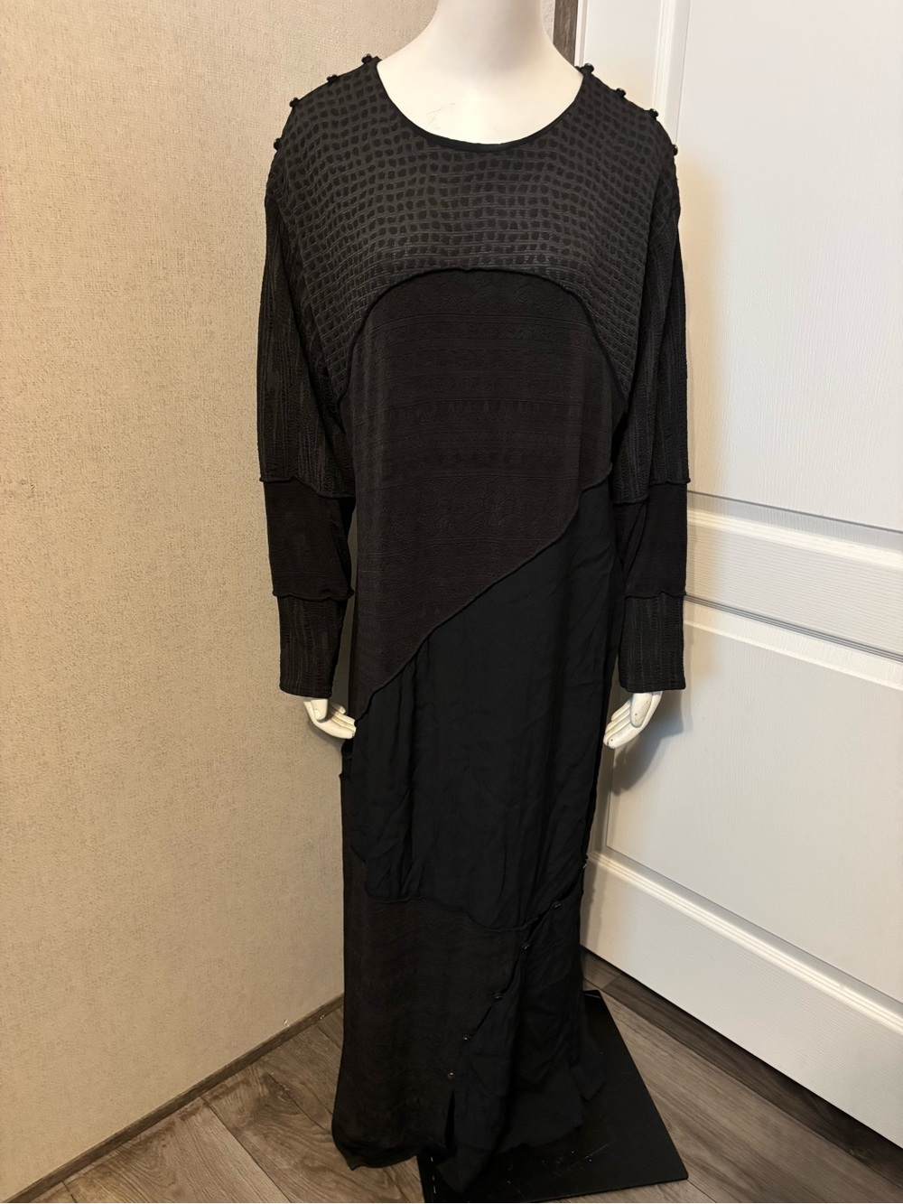 Vintage Donna Jessica Asymmetric Patchwork Maxi Dress